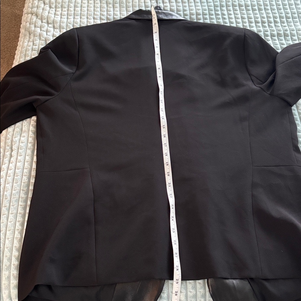 Laundry By Shelli Segal Black Blazer with Faux Leather Trim - Picture 8 of 8